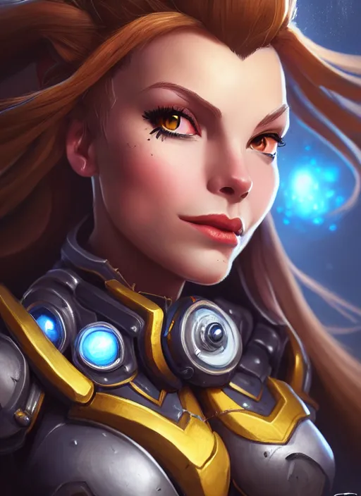 Image similar to lovely brigitte from overwatch, fantasy, fantasy art, character portrait, portrait, close up, highly detailed, scifi art, intricate detail, amazing detail, sharp focus, vintage fantasy art, vintage sci - fi art, radiant light, trending on artstation, caustics, by olivier couston