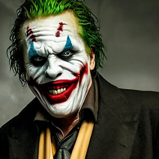 Image similar to film still of Gary Busey as joker in the new Joker movie