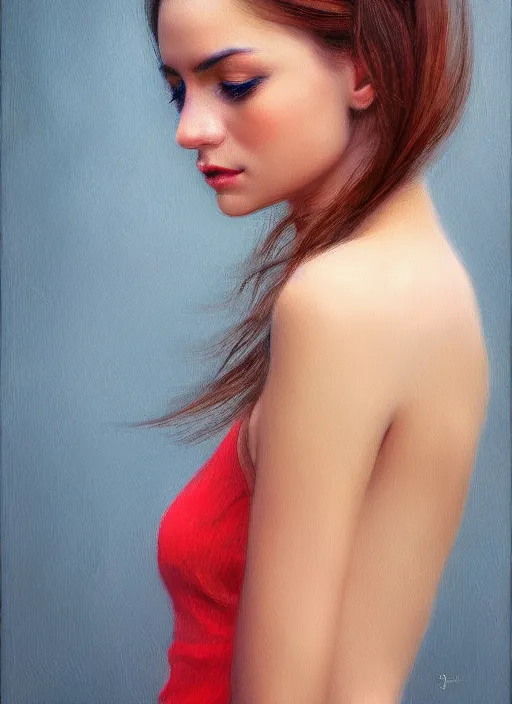 Image similar to portrait of a gorgeous young woman in the style of stefan kostic, flickr, realistic photo, sharp focus, 8k high definition, insanely detailed, intricate, elegant