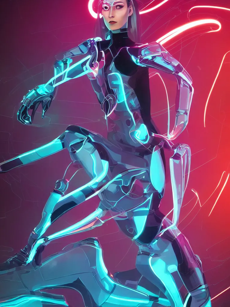 Image similar to a computer virus woman from Tron, wild, choatic villainess, femme fatale, corrupted data surrounds her, character design by jack kirby and syd mead, full color, full 3d environment, glowing datascape, intricate complexity, detailed portrait, intricate complexity, artgerm and artstation trending, quixel megascan, 5k