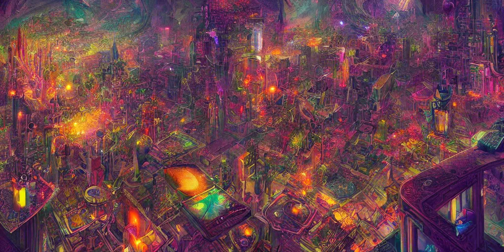 Image similar to DMT city by Android Jones