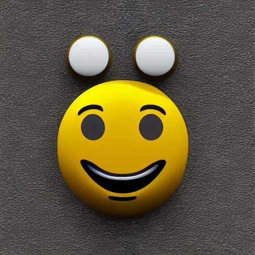 Image similar to 4 k render of a 3 d sonder emoji, plain white background