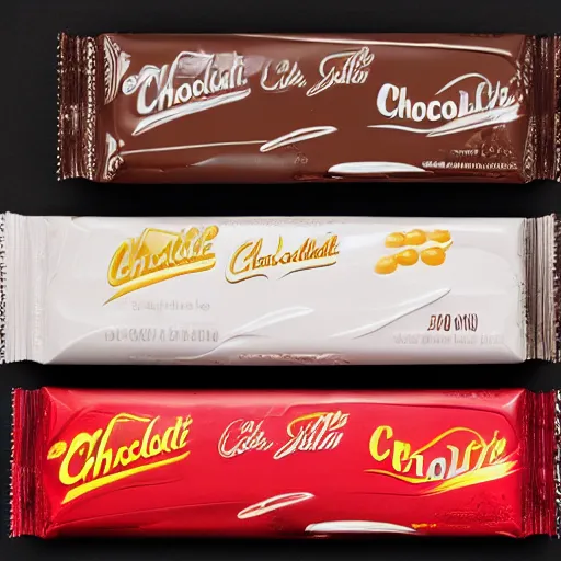 Image similar to chocolate candy bar packaging, 2 0 0 0 s style, very appealing, marketing photo