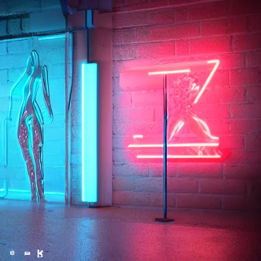 Image similar to a human sculpture made out of rain, neon light, beautiful, rendered in octane, unreal engine, realistic