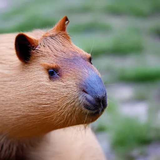 Image similar to a capybara playing drums