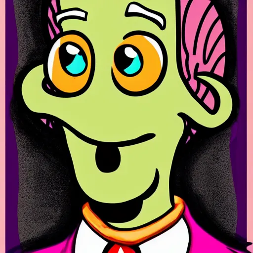 Image similar to handsome squidward portrait, realistic, pop art, vivid colors