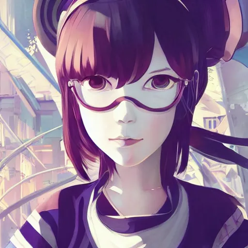 Image similar to Frequency indie album cover, luxury advertisement, white and navy colors. highly detailed post-cyberpunk sci-fi close-up schoolgirl in asian city in style of cytus and deemo, mysterious vibes, by Ilya Kuvshinov, by Greg Tocchini, nier:automata, set in half-life 2, beautiful with eerie vibes, very inspirational, very stylish, with gradients, surrealistic, postapocalyptic vibes, depth of filed, mist, rich cinematic atmosphere, perfect digital art, mystical journey in strange world, bastion game, arthouse