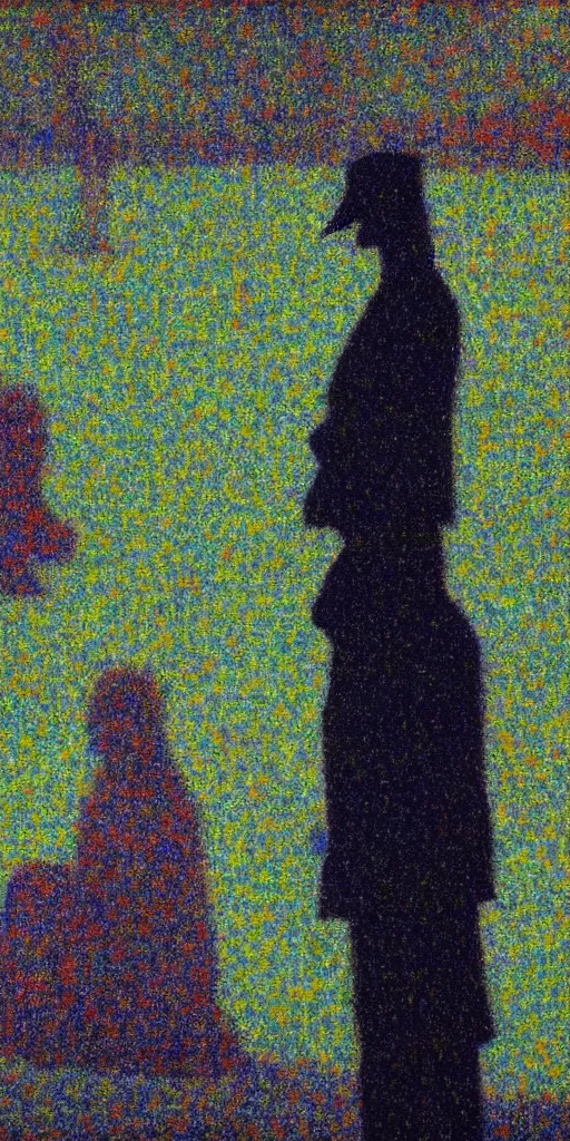 Prompt: a film still of ghost dog by jim jarmusch 1 9 9 9 movie, painted by georges seurat, impressionism, pointillism, detailed