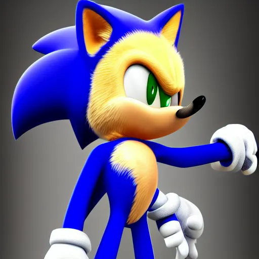 Image similar to portrait of sonic the hedgehog in full military gear, photorealistic, 4k, hd