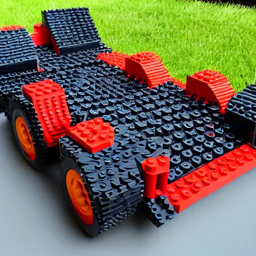 Prompt: massive lego car but made for humans