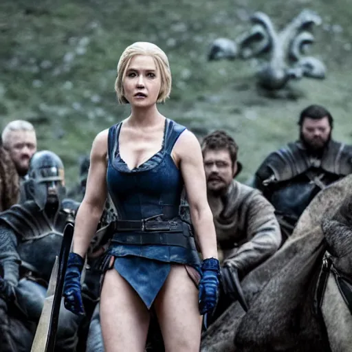 Prompt: A still of Jill Valentine in Game of Thrones