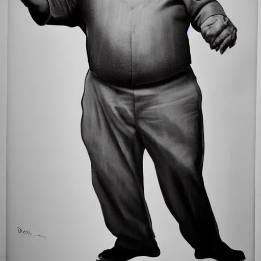 Image similar to 9 foot tall danny devito, realistic photograph