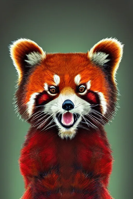 Image similar to an amber red panda, symmetrical, highly detailed, digital art, sharp focus, trending on art station