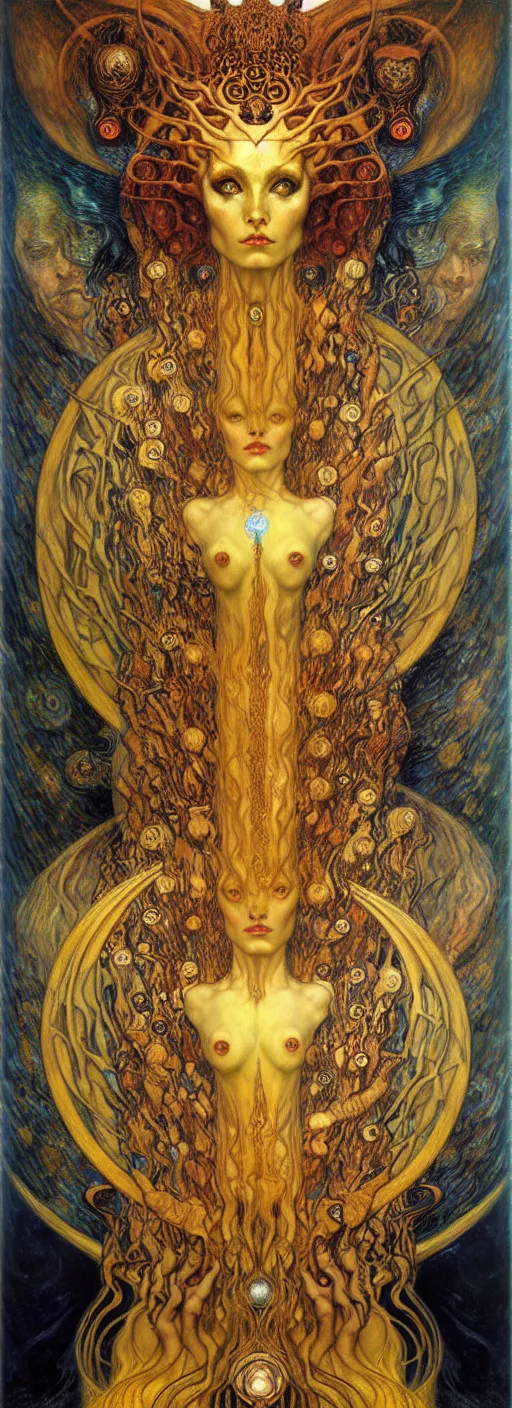 Image similar to Divine Chaos Engine by Karol Bak, Jean Delville, William Blake, Gustav Klimt, and Vincent Van Gogh, symbolist, visionary