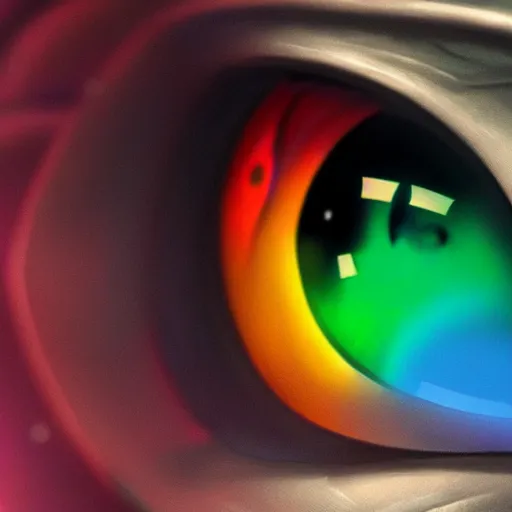 Image similar to Cybernetic Eye, close up, colorful, fantasy, vivid colors, concept art, sharp focus, digital art, Hyper-realistic, 4K, Unreal Engine, Highly Detailed, HD, Dramatic Lighting by Brom, trending on Artstation