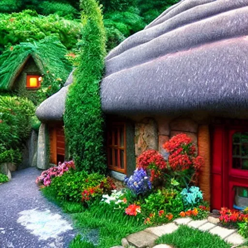 Image similar to Studio Ghibli cozy cottage