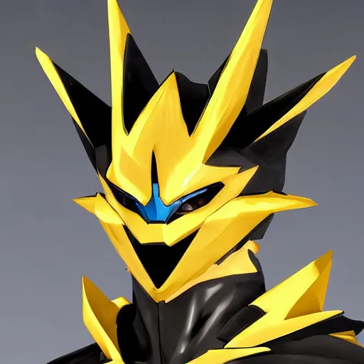 Image similar to Portrait of Zeraora, made by Yoji Shinkawa, Highly detailed, fantasy themed, dynamic posing, concept art