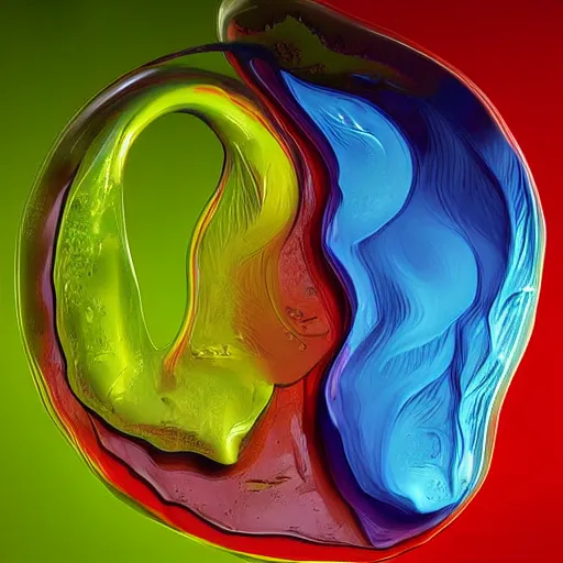 Prompt: a liquid sculpture, digital art