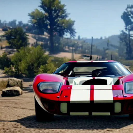 Image similar to white and blue ford gt 4 0 mk 2 in red dead redemption 2