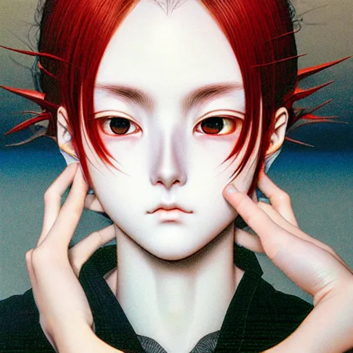 Image similar to prompt : hyperrealist photorealistic 3 d render of persona soft light portrait by takato yamamoto, mecha accessories, otaku gangasta, inspired by fables, realistic face, smooth face feature, intricate oil painting, high detail, sharp high detail, manga and anime 2 0 0 0