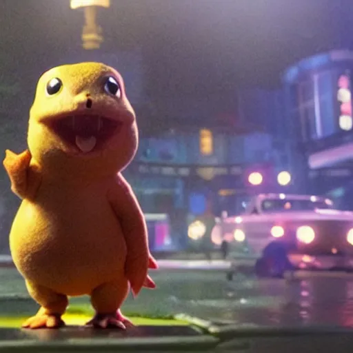 Prompt: a film still of a super toad in detective pikachu