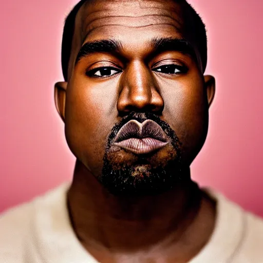 Image similar to the face of young kanye west at 2 8 years old, portrait by julia cameron, chiaroscuro lighting, shallow depth of field, 8 0 mm, f 1. 8