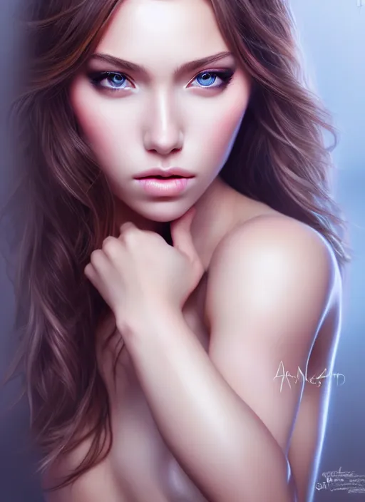 Image similar to a gorgeous female photo, professionally retouched, realistic, smooth face, perfect eyes, symmetrical, full body shot, wide angle, sharp focus on eyes, 8 k high definition, insanely detailed, intricate, elegant, art by artgerm