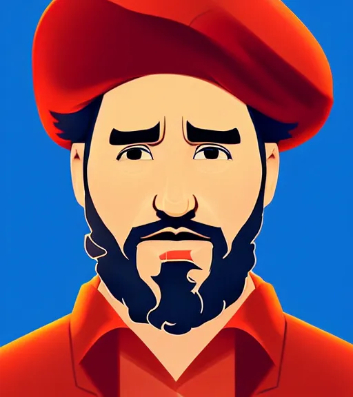 Prompt: face icon stylized justin trudeau as fidel castro, loftis, cory behance hd by jesper ejsing, by rhads, makoto shinkai and lois van baarle, ilya kuvshinov, rossdraws global illumination