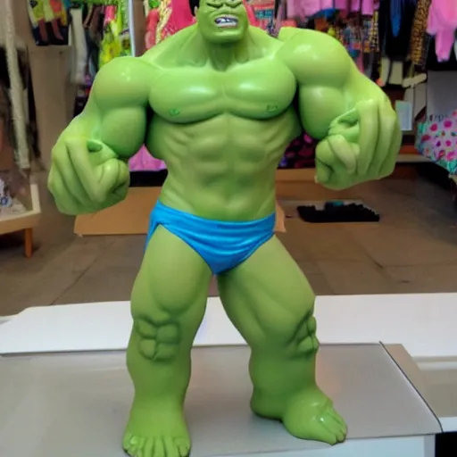 Image similar to Hulk wearing Barbie clothes