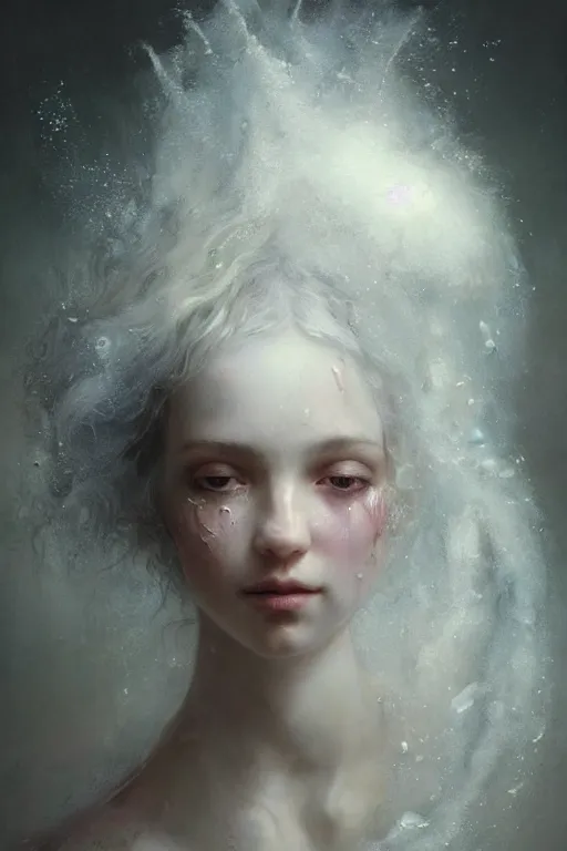Prompt: breathtaking detailed soft painting of a fairy with white water splash, whip cream and milk flowing everywhere, frosting on head and shoulders, rembrandt style, elegant, highly detailed, artstation, concept art, matte, sharp focus, art by casimir art, tom bagshaw, kelogsloops and greg rutkowski