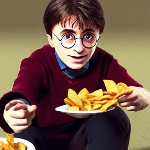 harry potter eating chips | Stable Diffusion | OpenArt