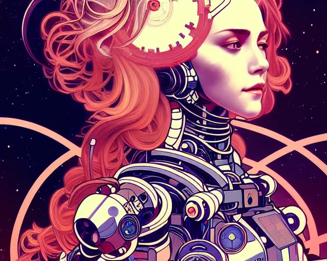 Image similar to psychoslayer, woman astronaut, intricate abstract. mecha, being entered by machine, portrait, highly detailed, deep focus, elegant, digital painting, smooth, sharp focus, illustration, ultra realistic, 8 k, art by artgerm and alphonse mucha