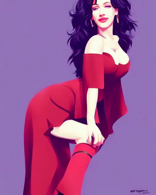 Prompt: a beautiful gina gershon christina hendricks kat dennings dolly parton instagram model, posing pose, by wlop and ilya kuvshinov and artgerm,, gorgeous, stunning, alluring, artstation, deviantart, digital art