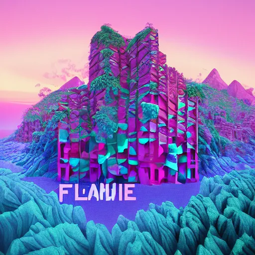 Image similar to flume album cover art, 4 k render, jnathan zawada