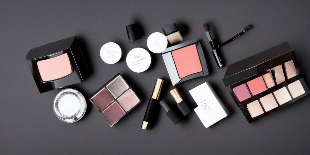 Image similar to sophisticated high-fashion cosmetic packaging on a black background, product shot, studio lighting