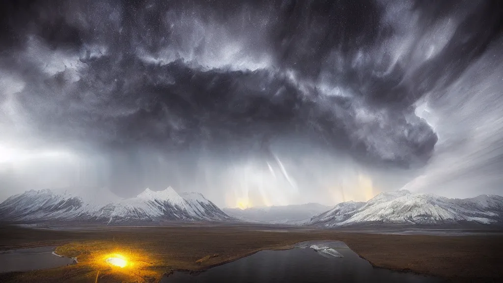 Prompt: amazing landscape photo of nuclear wintre by marc adamus, beautiful dramatic lighting