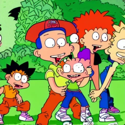 Prompt: rugrats but tommy is a lawnmower