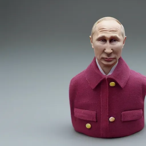 Prompt: plasticine sculpture of a Putin