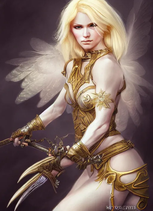 Image similar to blonde combat fairy venizian era, dark fantasy, extremely detailed, sharp focus, portrait, smooth, digital illustration, by rossdraws, frank franzzeta