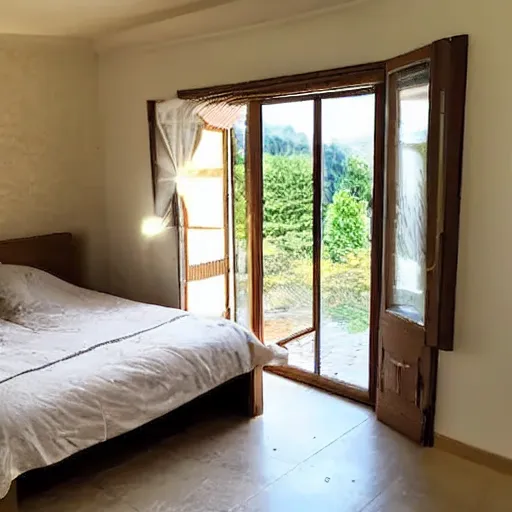Image similar to a 4*10 room with furniture and big window