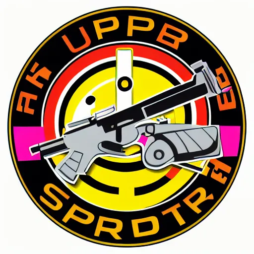 Prompt: a sniper logo. high detail. bright colors