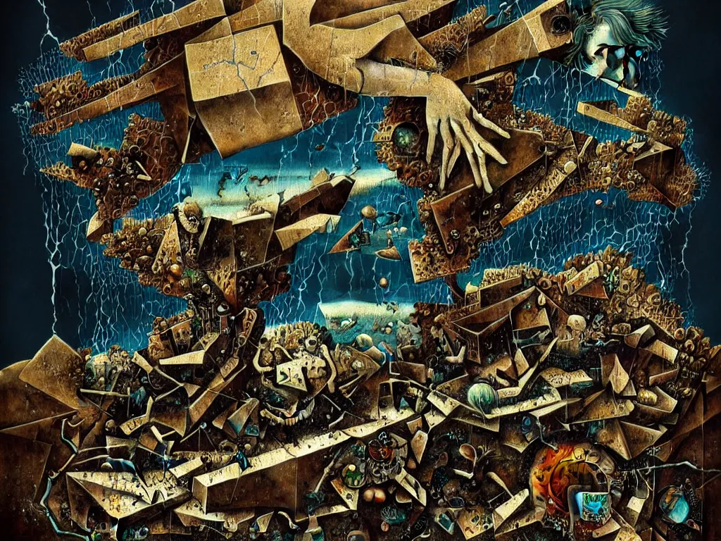 Prompt: highly detailed photo of dissolution of life, trending on deviantart, neo surrealism, sharp focus, a lot of little details, octane, masterpiece, art by max ernst