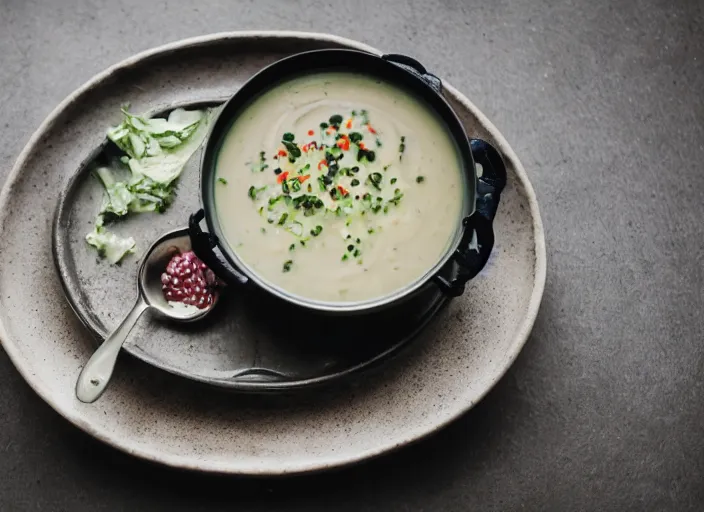 Prompt: dslr photograph of a bowl eldritch horror soup, 8 5 mm f 1. 8