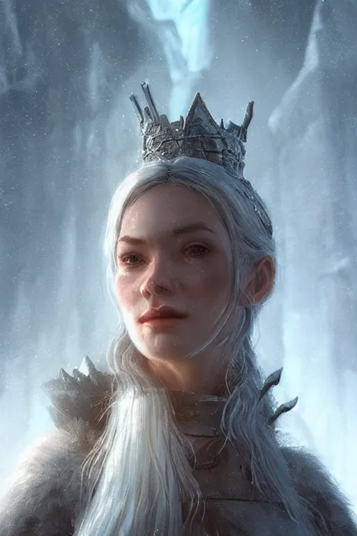 Image similar to portrait, ice viking queen, dramatic lighting, cinematic, establishing shot, extremly high detail, foto realistic, cinematic lighting, post processed, concept art, artstation, matte painting, style by eddie mendoza, raphael lacoste, alex ross