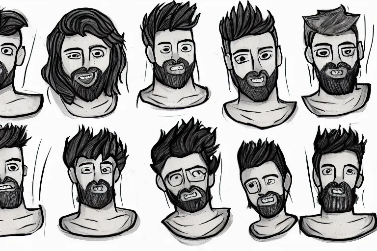 Image similar to Drawn guy, in full growth, in different styles, with different backgrounds