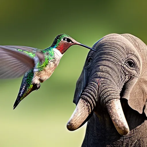 Image similar to a hummingbird - elephant - hybrid, animal photography