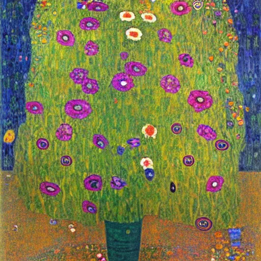 Image similar to morning glory flower, by gustav klimt