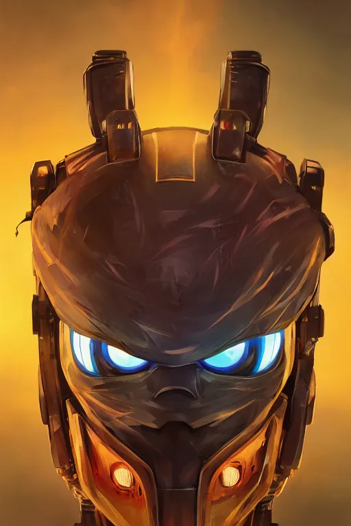 Image similar to epic mask helmet robot ninja portrait stylized as fornite style game design fanart by concept artist gervasio canda, behance hd by jesper ejsing, by rhads, makoto shinkai and lois van baarle, ilya kuvshinov, rossdraws global illumination radiating a glowing aura global illumination ray tracing hdr render in unreal engine 5