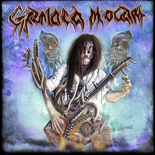 Prompt: grandma made a death metal album