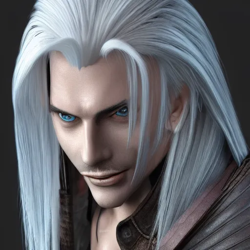 Prompt: sephiroth is mario, a computer rendering by h. r. giger, trending on zbrush central, neoplasticism, zbrush, reimagined by industrial light and magic, # vfxfriday